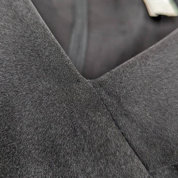 La Femme Surplice Off The Shoulder Column Gown Dress Black Satin Size 8 Preowned - Picture 5 of 8